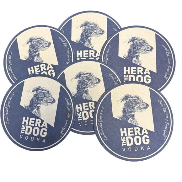 Hera the Dog Other - Hera the Dog Lot of 6 Coasters Animal Rescue Vodka